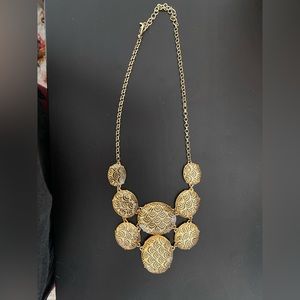 Gold necklace with clear gems